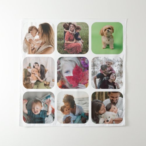 Keepsake Photo Collage square template round edges Tapestry