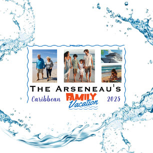 Keepsake Photo Family Cruise Blue Personalize Car Magnet