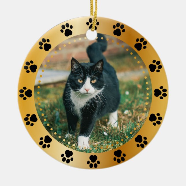 Keepsake Photo & Personalized Script Name Ornament (Front)