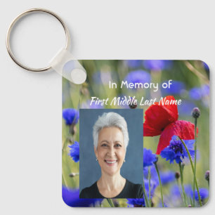 Keepsake  Poppy Cornflower Meadow Memorial Keychain