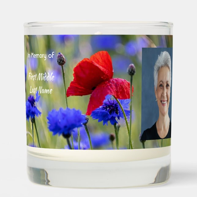 Keepsake  Poppy Cornflower Meadow Memorial Scented Candle (Front)