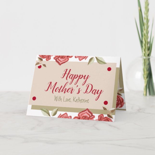 Keepsake Pretty Floral Modern Elegant Mothers Day Card (Front)