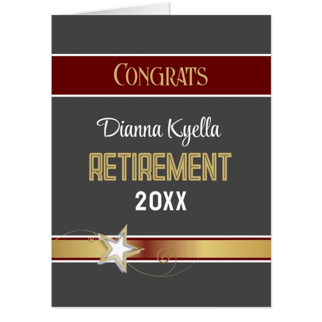 Keepsake Quality! Large Retirement card (Front)