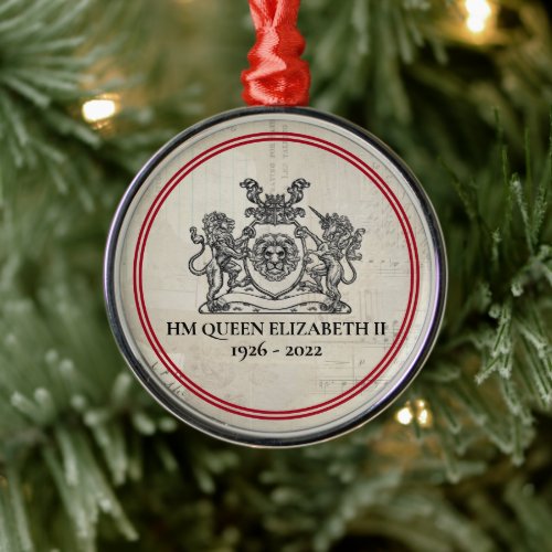 Keepsake Queen Elizabeth II 1926_2022 Christmas Metal Ornament