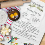 Keepsake Recipe Template Watercolor Hummingbird  Kitchen Towel<br><div class="desc">Keepsake recipe kitchen gift towel with gorgeous watercolor hummingbirds trimming the bottom.  Meaningful gift to personalize for someone you love with a favorite recipe.  Message me if you are unable to find the right design and I will create if for you.</div>