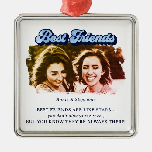 Keepsake Retro Best Friends Photo Ceramic Ornament