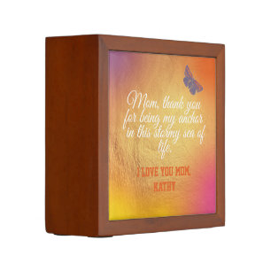 Keepsake Script Quote Modern Elegant Mothers Day Desk Organizer