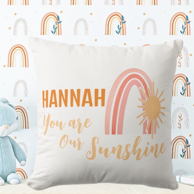 Keepsake Sunshine Boho Rainbow  Throw Pillow (Creator Uploaded)