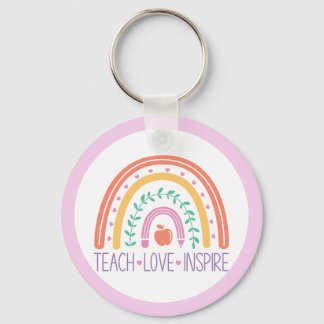 Keepsake Teach Love Inspire Rainbow Keychain