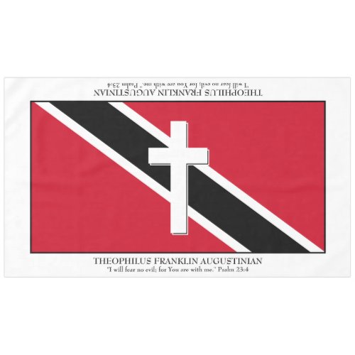 Keepsake  TRINIDAD FLAG  Cross Scripture Large Tablecloth