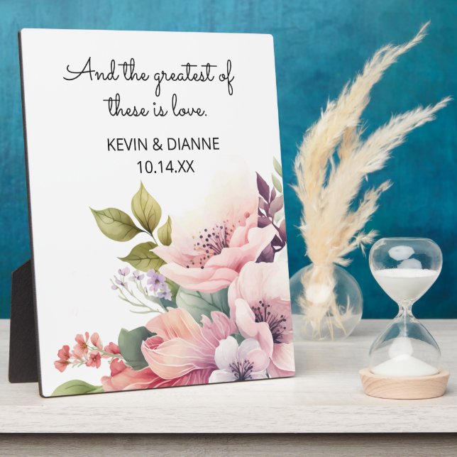 Keepsake Wedding Date Custom Love  Plaque (Side)