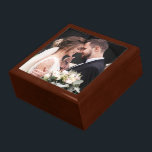 Keepsake Wedding Photo Gift Box<br><div class="desc">A lovely keepsake wooden box for newlyweds or for an anniversary gift, this high quality box has a photo on the outer lid that you can personalize with your desired photo. This item makes an wonderful gift for weddings, anniversaries, or other special occasions. It's a perfect place to store jewelry,...</div>