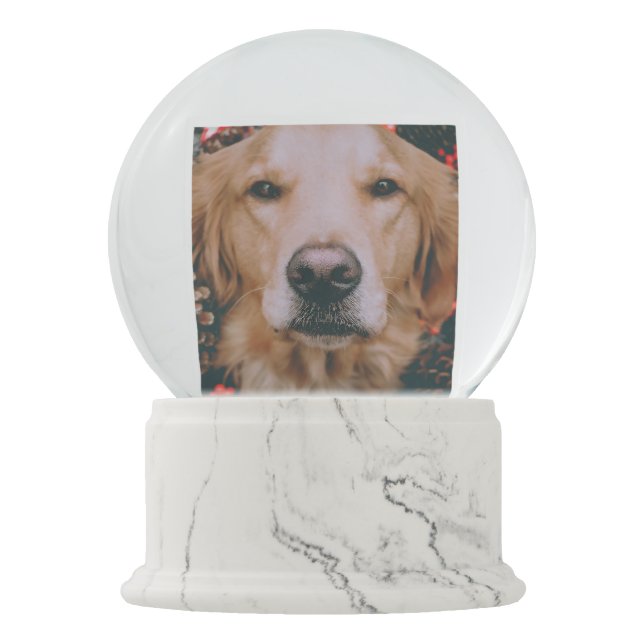 Keepsake Your Pet Dog Photo Golden Retriever Snow Globe (Front)