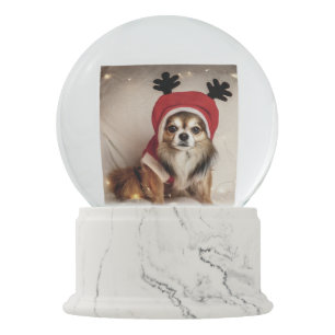 Keepsake Your Pet Dog Photo Your Message Christmas Snow Globe