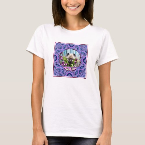 Kees Puppy Purple Tulips T shirt