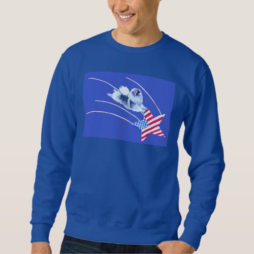 Kees riding on a Flag Star sweatshirt
