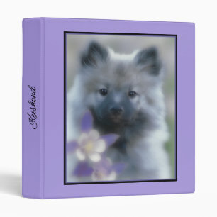 Keeshond and Columbine - Dog Photograph 3 Ring Binder