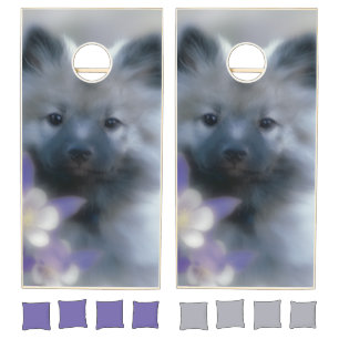 Keeshond and Columbine - Dog Photograph Cornhole Set