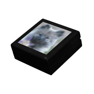 Keeshond and Columbine  - Dog Photograph Gift Box