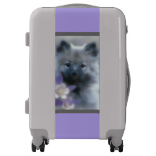 Keeshond and Columbine  - Dog Photograph Luggage