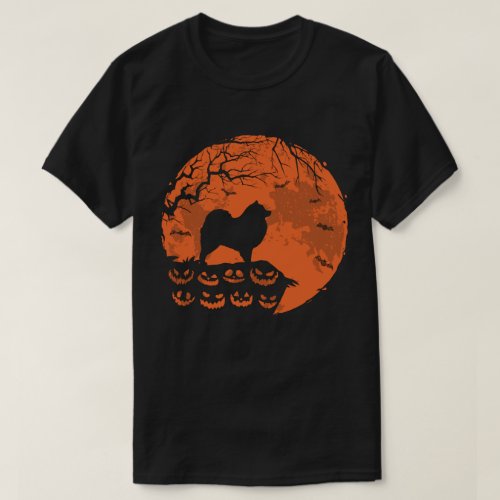 Keeshond And Moon Halloween Costume Dog Lover Gift T_Shirt