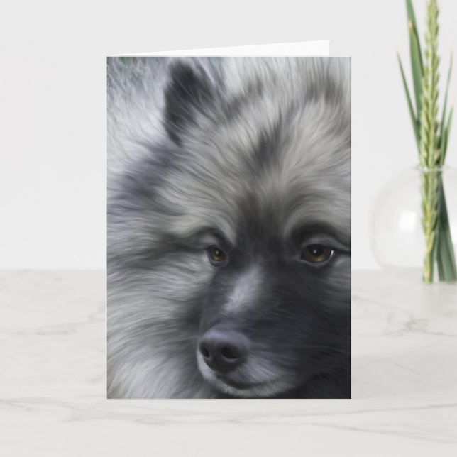 Keeshond any occasion greeting card (Front)