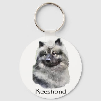 Keeshond Art Gifts Keychain