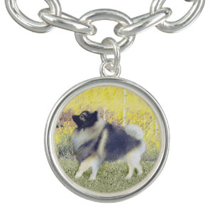 Keeshond Aspen Painting - Cute Original Dog Art Bracelet