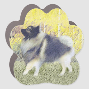 Keeshond Aspen Painting - Cute Original Dog Art Car Magnet