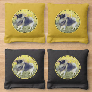Keeshond Aspen Painting - Cute Original Dog Art Cornhole Bags