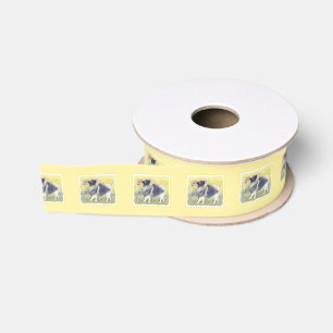 Keeshond Aspen Painting - Cute Original Dog Art Grosgrain Ribbon