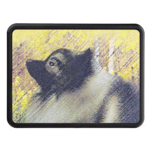 Keeshond Aspen Painting - Cute Original Dog Art Hitch Cover
