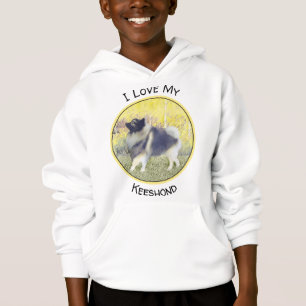 Keeshond Aspen Painting - Cute Original Dog Art Hoodie