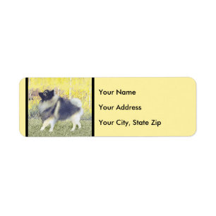 Keeshond Aspen Painting - Cute Original Dog Art Label