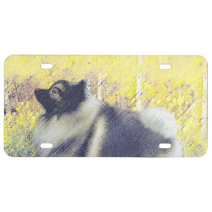 Keeshond Aspen Painting - Cute Original Dog Art License Plate