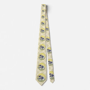 Keeshond Aspen Painting - Cute Original Dog Art Neck Tie