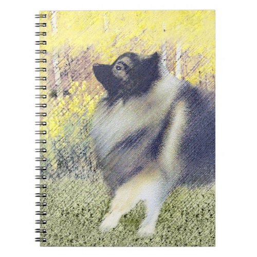 Keeshond Aspen Painting _ Cute Original Dog Art Notebook