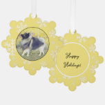 Keeshond Aspen Painting - Cute Original Dog Art Ornament Card