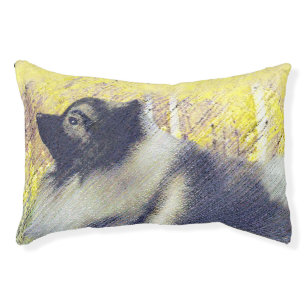 Keeshond Aspen Painting - Cute Original Dog Art Pet Bed