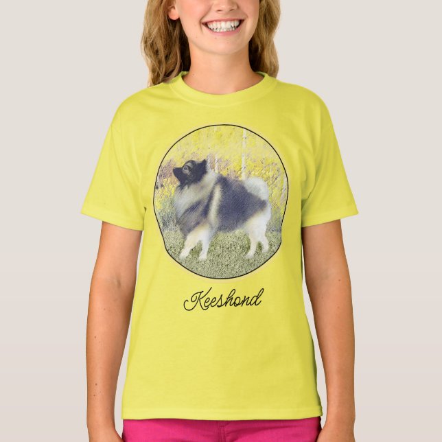 Keeshond Aspen Painting - Cute Original Dog Art T-Shirt (Front)