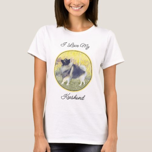 Keeshond Aspen Painting _ Cute Original Dog Art T_Shirt
