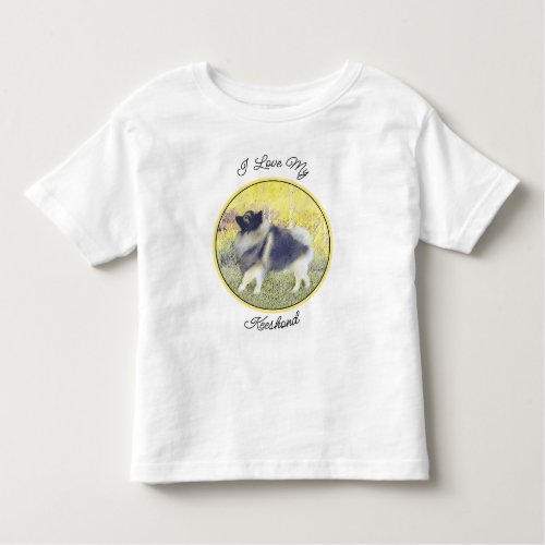 Keeshond Aspen Painting _ Cute Original Dog Art Toddler T_shirt