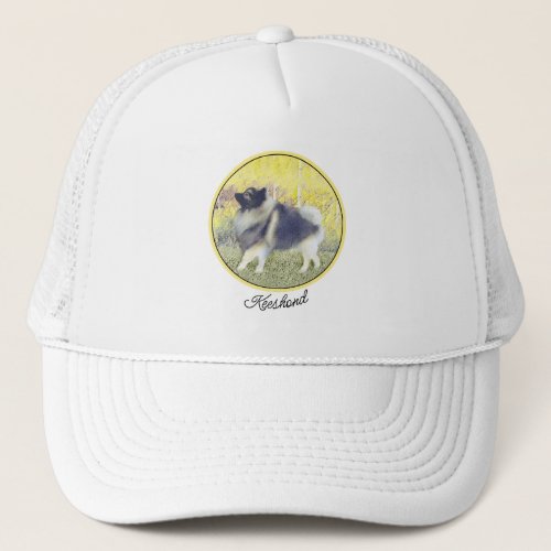 Keeshond Aspen Painting _ Cute Original Dog Art Trucker Hat