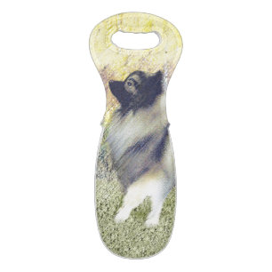 Keeshond Aspen Painting - Cute Original Dog Art Wine Bag