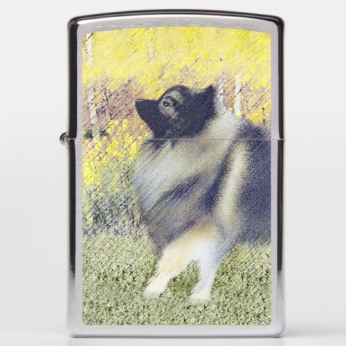 Keeshond Aspen Painting _ Cute Original Dog Art Zippo Lighter