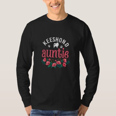 Keeshond Auntie Dog Womens Dog Owner Christmas T-Shirt