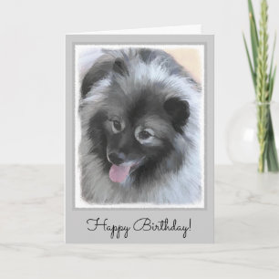 Keeshond Bailey Painting — Cute Original Dog Art Card