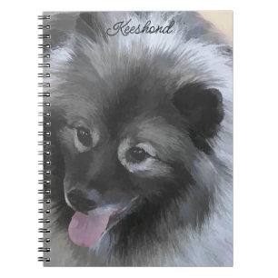 Keeshond Bailey Painting - Cute Original Dog Art Notebook