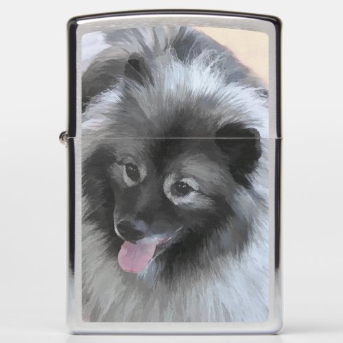 Keeshond Bailey Painting _ Cute Original Dog Art Zippo Lighter