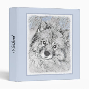 Keeshond Beth Painting - Cute Original Dog Art 3 Ring Binder